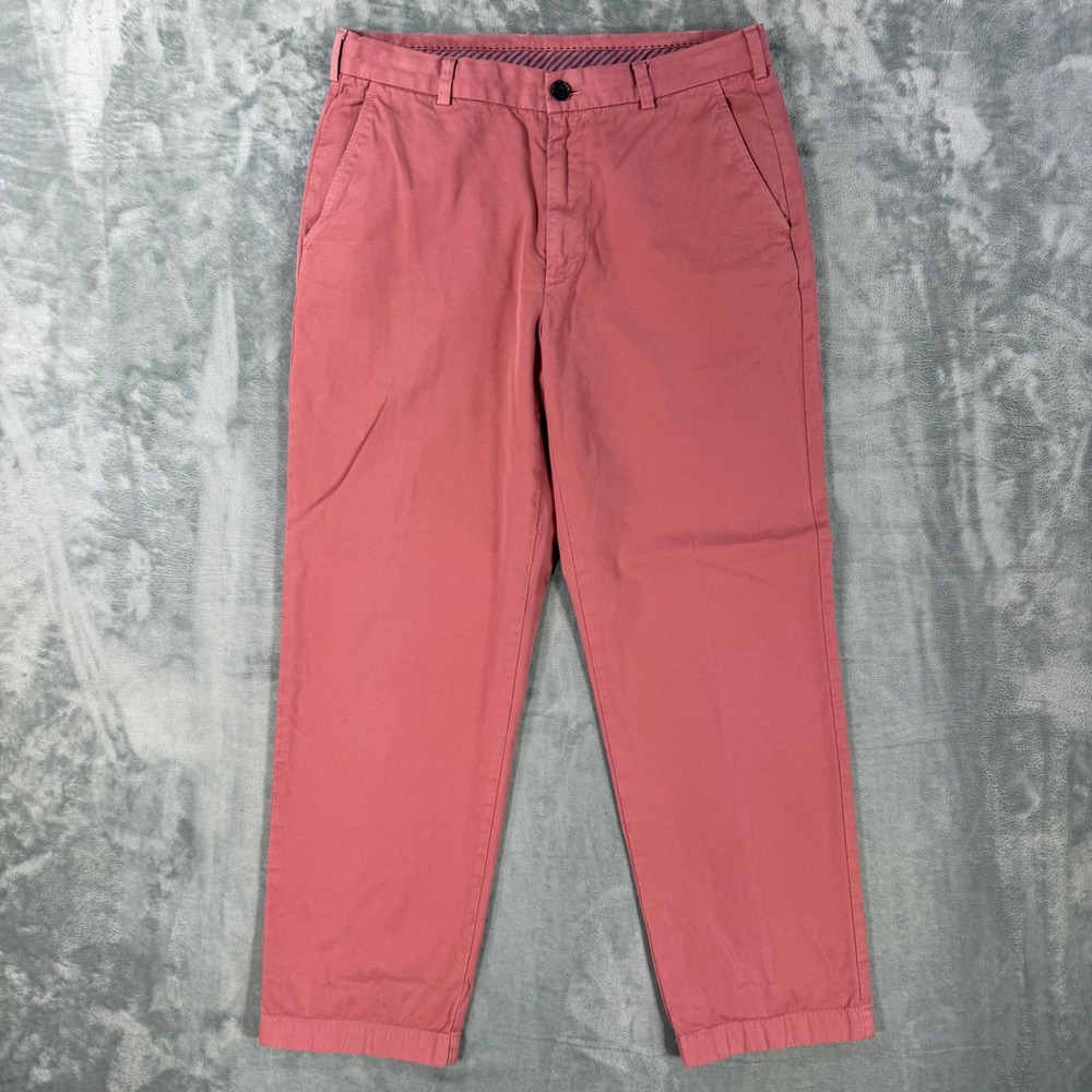 Brooks Brothers Clark Chino Pants Mens Size 34x30 Salmon Pink Straight Leg